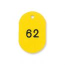 プラスチック番号札(大)51〜100(1組)イエロー (品番:No.16-51-Y)