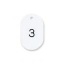 プラスチック番号札(小)1〜50(1組)ホワイト (品番:No.9-1-W)