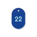 プラスチック番号札(小)1〜50(1組)ブルー (品番:No.9-1-B)