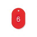 プラスチック番号札(小)1〜50(1組)レッド (品番:No.9-1-R)