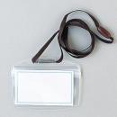 オレフィン樹脂製タッグ名札 ヒモ付 シール付 名刺型 (品番:C-210)